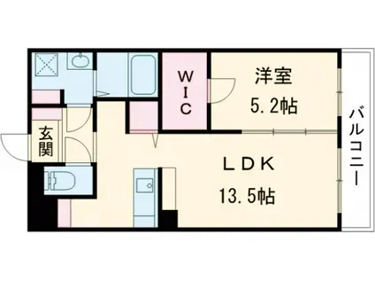 エクセルスクエアレジデンス(1LDK/3階)の間取り写真
