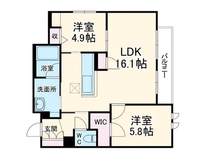 シャーメゾン 翠(2LDK/1階)の間取り写真