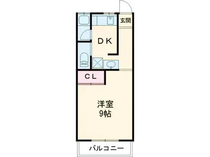 ヴィラ花みずきⅠ(1DK/2階)の間取り写真