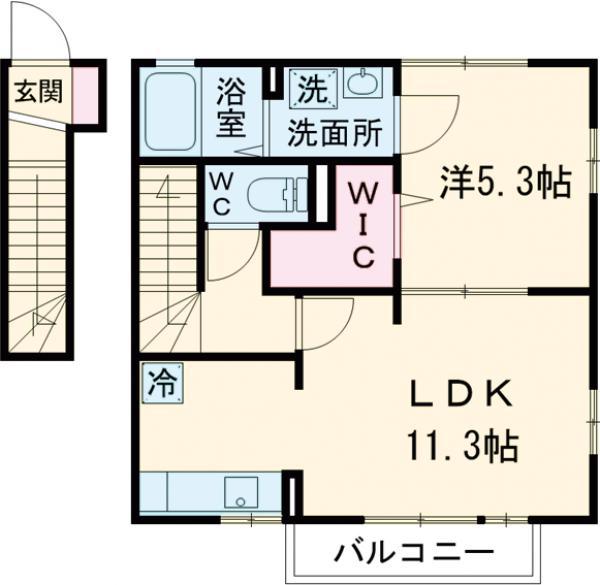 サンクレア6(1LDK/2階)の間取り写真