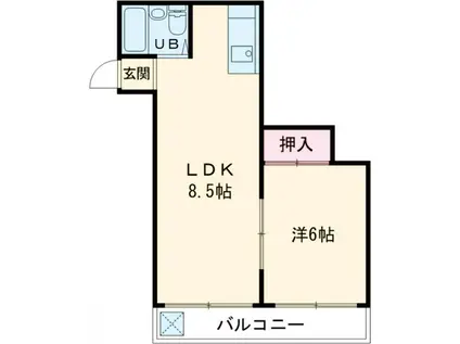パークアベニュー小林(1LDK/3階)の間取り写真