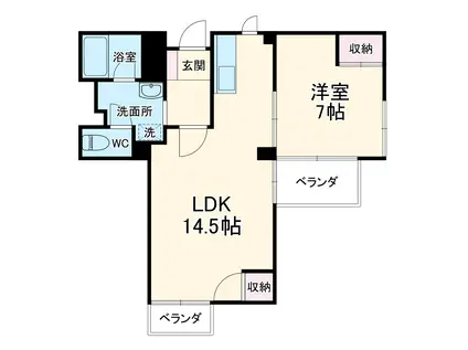 八事ハイツ(1LDK/3階)の間取り写真