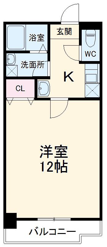 サンライズ高畑(1K/4階)の間取り写真