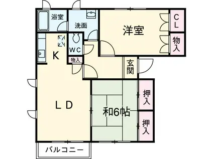 トルースヒルズITMB棟(2LDK/2階)の間取り写真