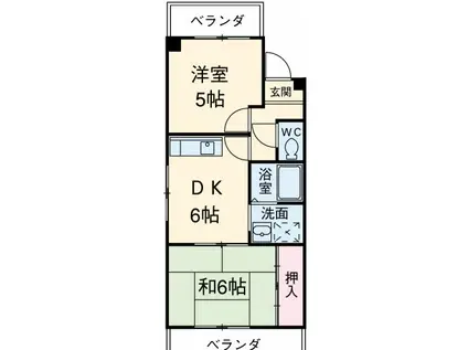 キャッスルミニ松園(2DK/4階)の間取り写真