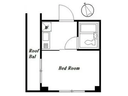 サーフサイドヒルズ九十九里(1K/3階)の間取り写真
