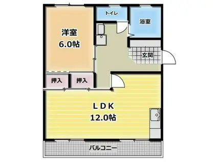 セントポーリアA(1LDK/3階)の間取り写真