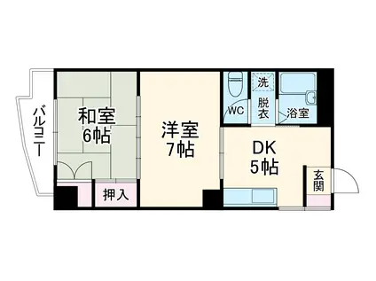 クリーンあらたま(2K/4階)の間取り写真