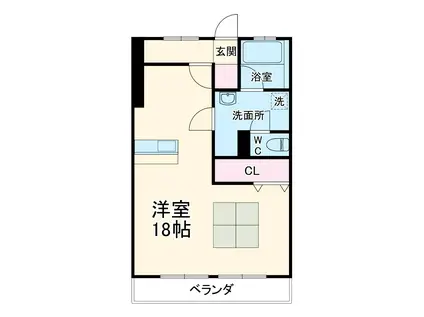 今嶺ビル(ワンルーム/1階)の間取り写真