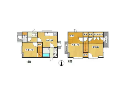 名古屋市東山線 池下駅 徒歩8分 2階建 築42年(3DK)の間取り写真