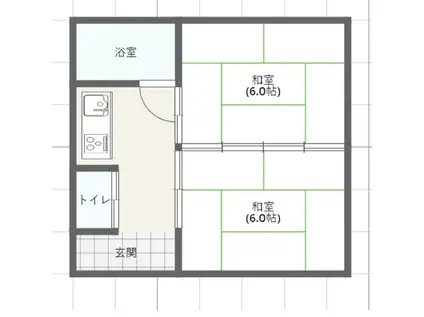 東海道本線 沼津駅 徒歩39分 2階建 築49年(2K/1階)の間取り写真