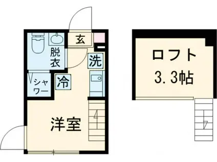 ハーモニーテラス西亀有Ⅱ(ワンルーム/1階)の間取り写真