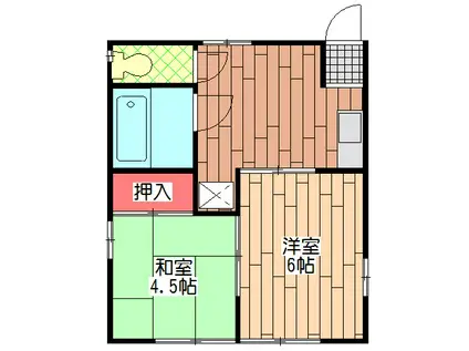 ボグナーハウス(2DK/1階)の間取り写真