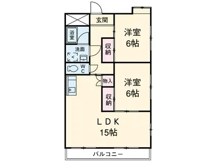 ヴァリアブル入場(2LDK/3階)の間取り写真