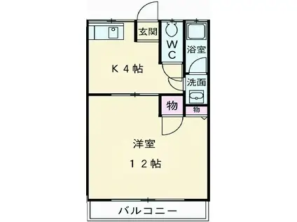 ハイツ1068(1DK/2階)の間取り写真