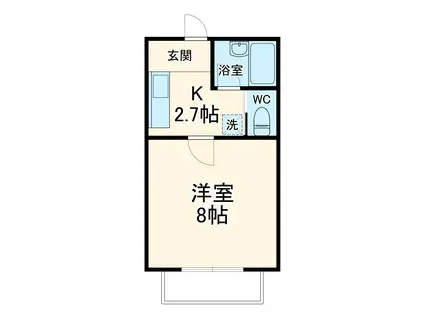 サンヨ高林(1K/3階)の間取り写真