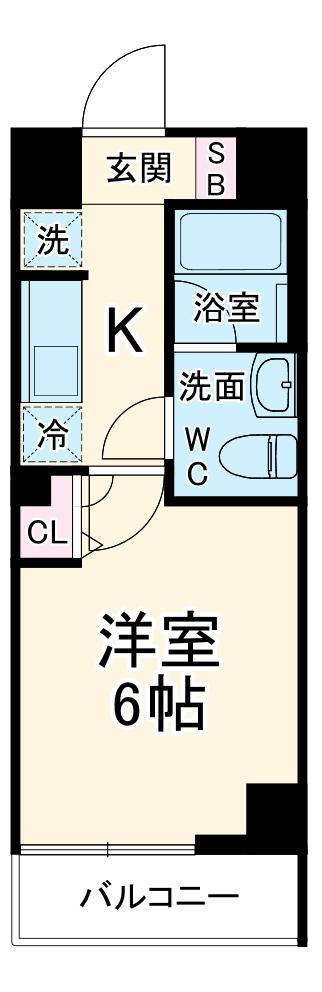 KNOTS新丸子(1K/4階)の間取り写真