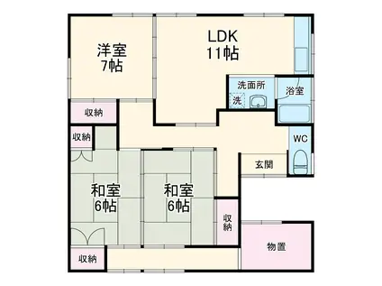 中村アパート(3LDK/3階)の間取り写真