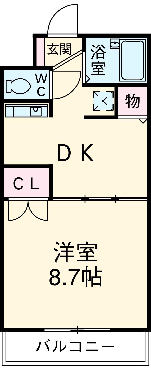 プラザヴィラA(1DK/4階)の間取り写真