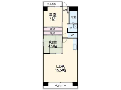 ナビシティー牧の里(2LDK/3階)の間取り写真