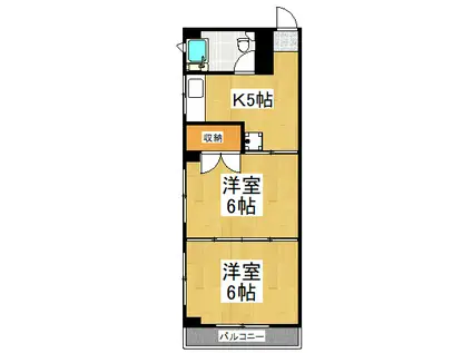 金龍堂ビル(2K/3階)の間取り写真