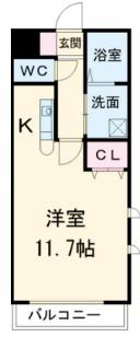 プランドール荒子川公園(ワンルーム/3階)の間取り写真
