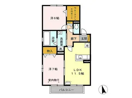 ストリーム(2LDK/2階)の間取り写真