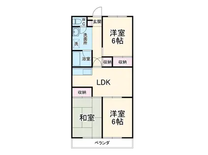 エスポワール葵東(3LDK/2階)の間取り写真