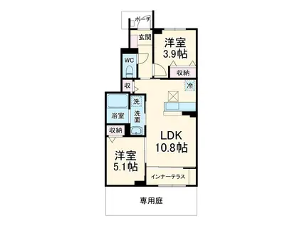 コンテッサⅡ(2LDK/1階)の間取り写真