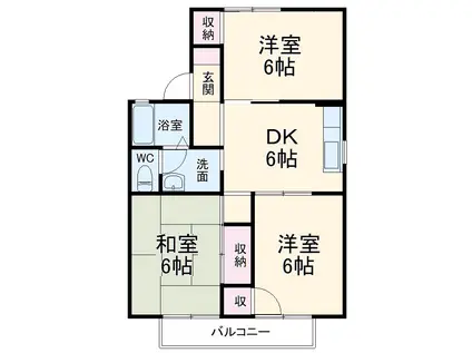 メゾンエスポワール(3DK/1階)の間取り写真