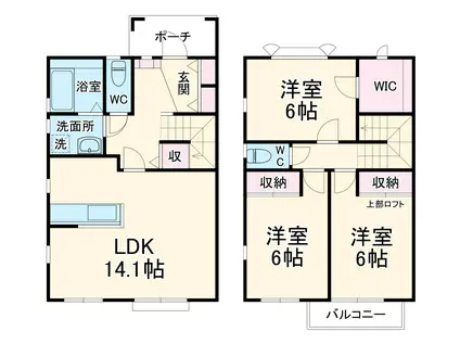 ウィスマ・サヤ2(3LDK/1階)の間取り写真