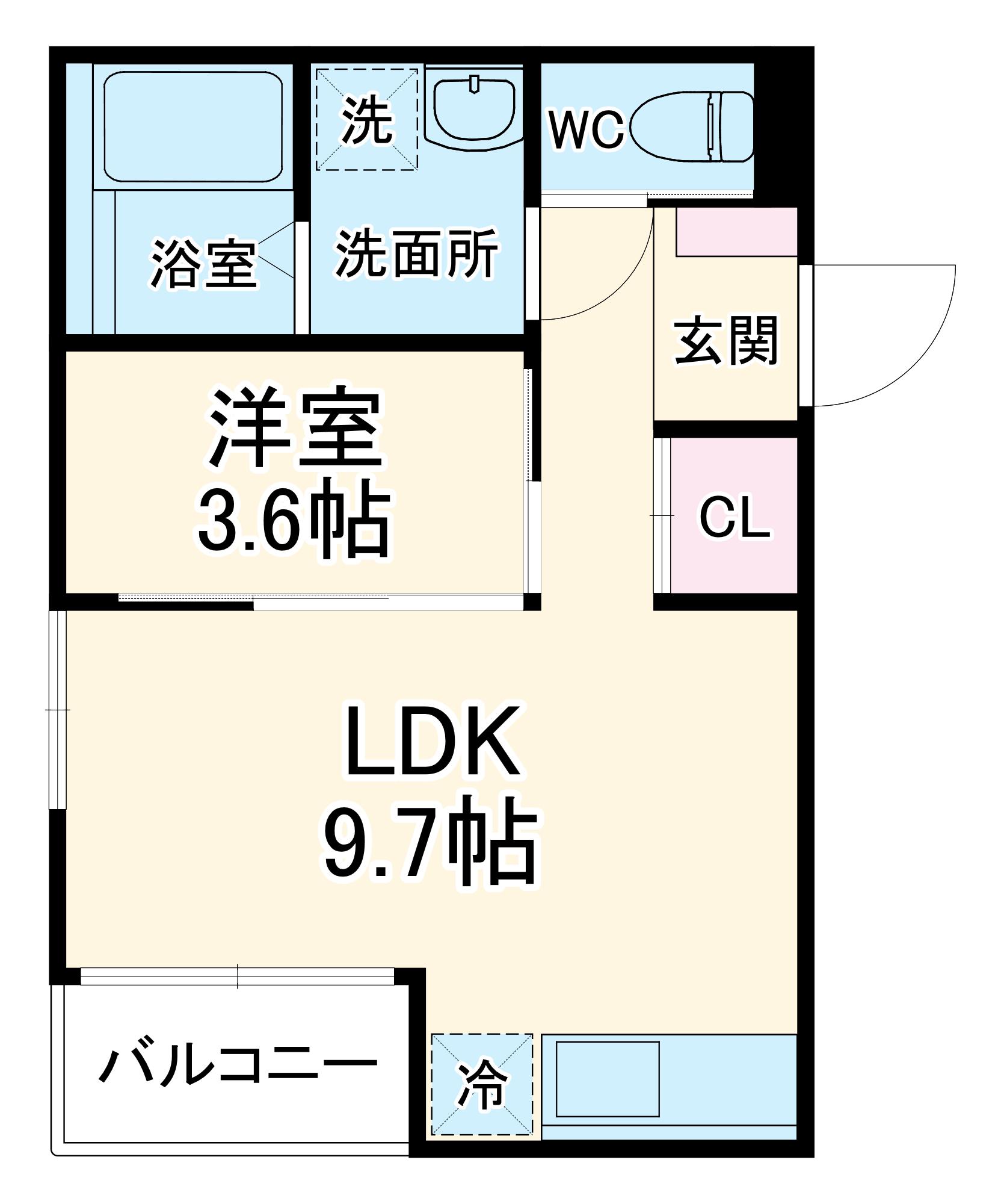 RADIANCE須ヶ口ステーション(1LDK/3階)の間取り写真