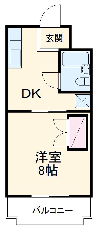 ウイング高丘Ⅴ(1K/3階)の間取り写真
