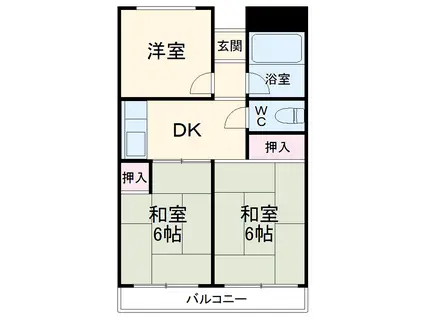 ヴィラ・ノバク(3DK/4階)の間取り写真