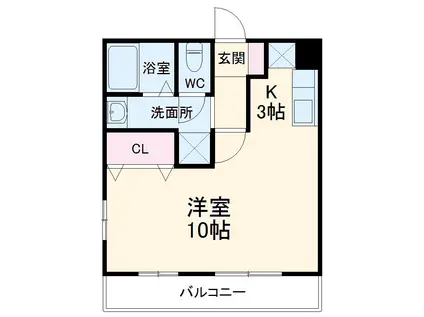 ドゥエルピュア(1K/1階)の間取り写真