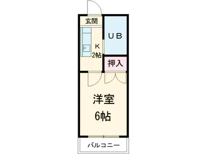 マウンテンⅥ(1K/2階)の間取り写真
