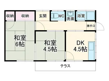 東海道本線 天竜川駅 徒歩25分 1階建 築55年(2DK)の間取り写真
