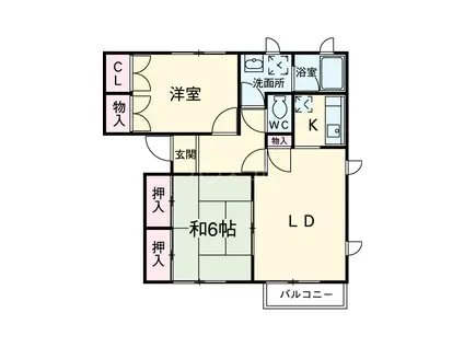 トルースヒルズITMM棟(2LDK/2階)の間取り写真