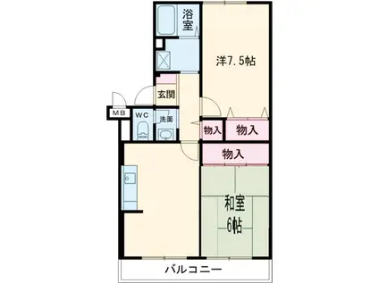 プランドール21(2DK/3階)の間取り写真