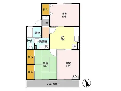 パストラル参番館(3DK/2階)の間取り写真