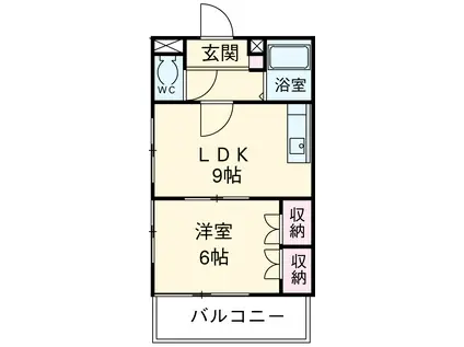 第5シャトー猪高台(1LDK/3階)の間取り写真