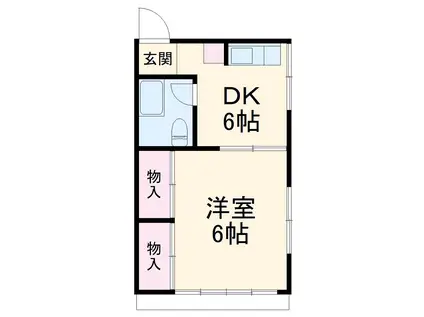 パールハイツ(1DK/1階)の間取り写真