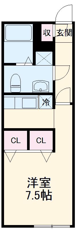 BRANCHE千種公園(ワンルーム/2階)の間取り写真