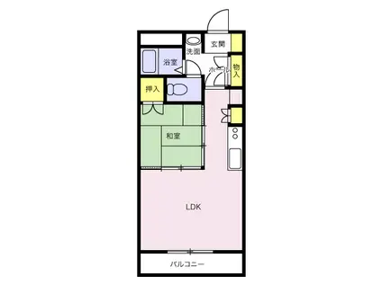 高砂ハイツ森林公園(1LDK/1階)の間取り写真