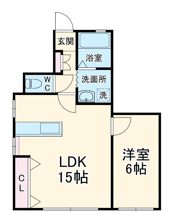 大蔵浅田ビル(1LDK/1階)の間取り写真