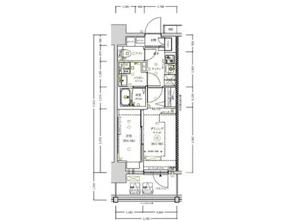 RELUXIA TOKYO イーストⅡ(1DK/13階)の間取り写真