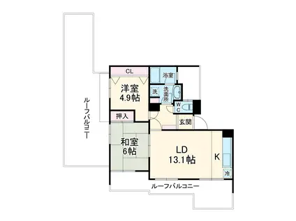東戸塚ガーデニアイーストヒルズ(2LDK/5階)の間取り写真
