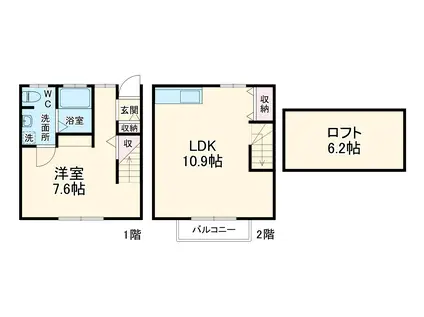 アミ市野(1LDK)の間取り写真