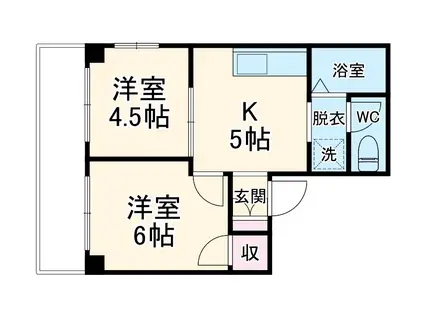 K・ONEビル(2K/3階)の間取り写真