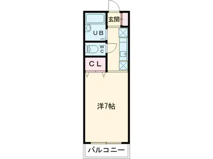 スプリングハイム浜田山(1K/2階)の間取り写真